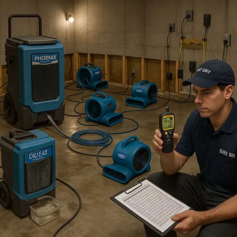 Structural Drying and Dehumidification process in Brooklyn Park, MN